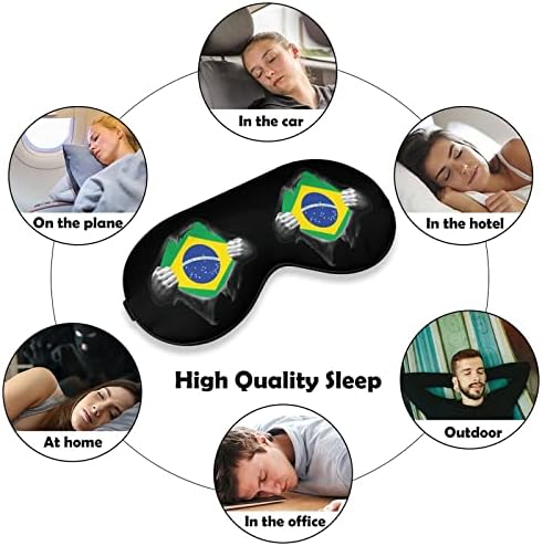 דגל ברזיל מסכת עיניים הדפס גאה מסכת שינה חוסמת עם רצועה מתכווננת לטיולים משמרת שינה
