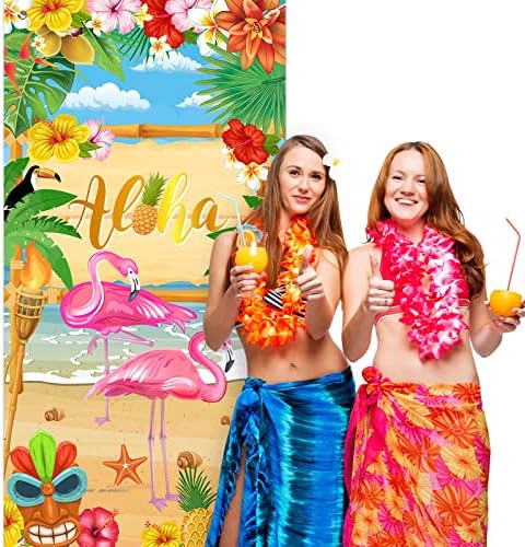 מסיבת קישוטי הוואי דלת כיסוי סימן קיץ ואאו חוף אספקת מסיבת דלת באנר טרופי טיקי מסיבת רקע עבור