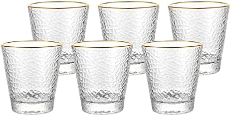 שתיית זכוכית כלי זכוכית שתיית משקפיים סט של 6 שתיית משקפיים אלגנטי שתיית כוסות מים, מיץ, בירה, יין, ויסקי,