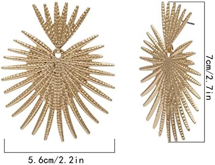 טיאנהונגיאן בוהמי לב להתנדנד עגילי הרבעה זהב כוכב הצהרת עגילי פרח גיאומטרי מוגזם מאוורר בצורת