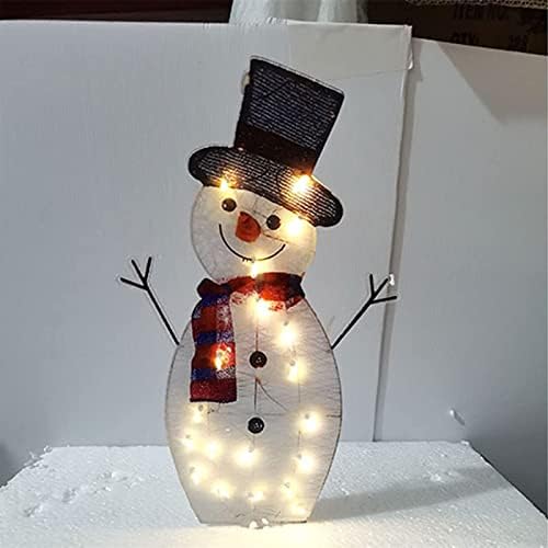 2022 תאורת חג המולד איש שלג חיצוני חצר קישוט 20 אורות מואר לפני איש שלג עם תאורת סוללות מלאכותית