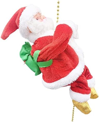 Pifude אב חג המולד קטיפה מטפסים על חרוזים סנטה קלאוס בובת חשמלית סנטה קלאוס