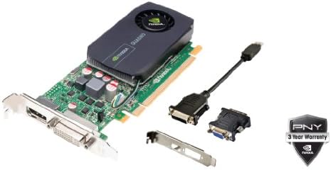 NVIDIA Quadro 600 מאת PNY 1GB DDR3 PCI Express Gen 2 X16 DVI-I DL ו- DisplayPort OpenGL, DirectX, Cuda