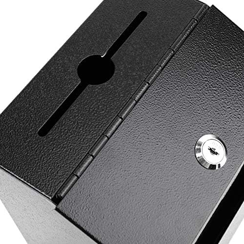 קופסת הצעות פלדה של Lawei עם קיר נעילה הניתן לרכבה - תיבת תרומה שחורה קופסת קופסת קופסת קופסת
