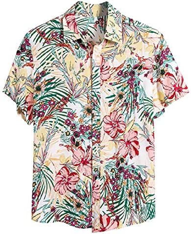 חולצה הוואי לגברים כפתור מזדמן פאנקי למטה