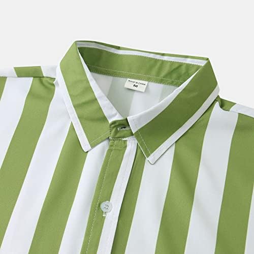 חולצת פסים לגברים כפתור שרוולים קצרים למטה חולצה מהירה יבש יבש למטה בד צווארון בד פרימיום חולצות