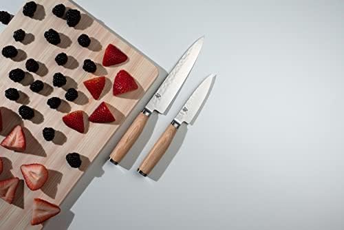 סכין חיתוך בלונדינית פרמייר שון, להב נירוסטה בגודל 4 אינץ 'עם גימור צוצ' ימה וידית פקקווד, כלי אוכל