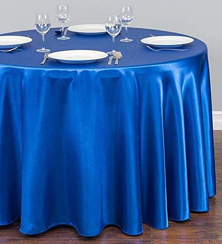 Tektrum 108 אינץ 'עגול מפת שולחן סאטן משיי - בד פרימיום - הטוב ביותר לאירועי אירועים לחתונה מסעדה קישוט אוכל
