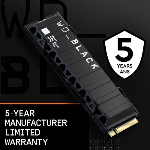 WD_BLACK 2TB SN850 NVME משחק פנימי SSD כונן מצב מוצק עם קירור חימום - עובד עם פלייסטיישן 5, GEN4 PCIE, M.2 2280,
