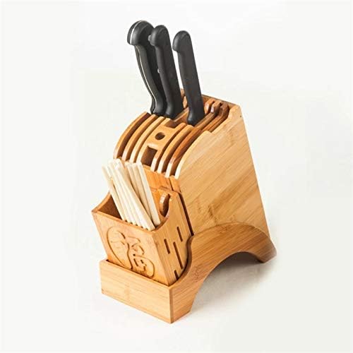 קש במבוק עץ מטבח סכין מחזיק סיני סגנון תכליתי אחסון כלים סכין אחסון מתלה בלוק אנכי סטנד אבזרים