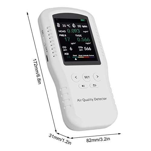 צג איכותי אוויר ברכישה, מטר איכות אוויר מקורה USB PM2.5 גלאי פורמלדהיד עם 3.2 אינץ 'LCD לבטיחות בית חדש