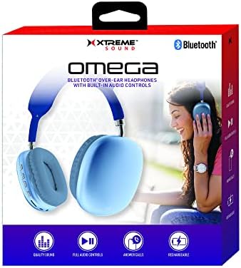 Xtreme Omega Bluetooth Wireless אוזניות אוזניות יתר, עובדות 33ft ממכשירים תואמים, חריץ כרטיס מיקרו-SD,