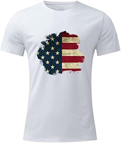 חייל לגברים של UBST שרוול קצר חולצות פטריוטיות, 4 ביולי יום העצמאות דגל אמריקה דגל קיץ קז'ון טופיות