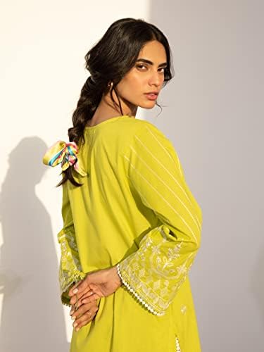 Edenrobe Pakistani Pakistani Kameez Dupatta תפור אתני - מוכן ללבוש את קורטי ודופטה - 2 יחידות
