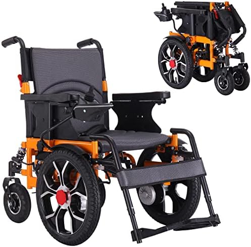 חוכמת מתקפל כיסא גלגלים חשמליים אנטי טיפר 360 + ג ' ויסטיק ממונע כיסא גלגלים נייד מתקפל לשאת כיסא גלגלים,