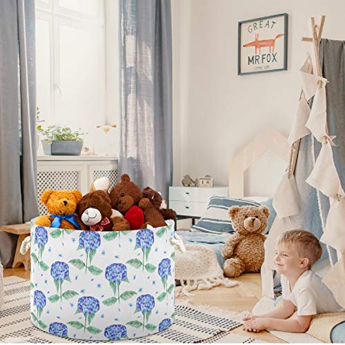 סל אחסון Visesunny סל פרח כחול דפוס 2 משתלת בגדי סל סלסלים צעצועים מארגן אחסון פח תיבת כביסה מתקפלת לחדר