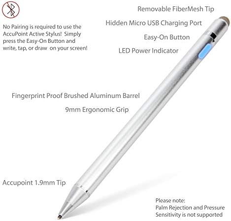 עט חרט בוקס גלוס תואם ל- Apple iPad - Accupoint Active Stylus, Stylus אלקטרוני עם קצה עדין במיוחד לאייפד