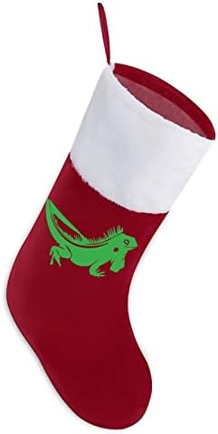 טאה ירוקה זיקית אדומה גרבי חג חג המולד של חג המולד קישוטי הבית לאח עץ חג המולד גרביים תלויים