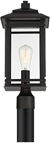 ג'ון טימברלנד הבית הצפון משימה מסורתית חיצונית פוסט מתקן תאורה מט מתכת שחורה 19 1/2 צל זכוכית צלולה