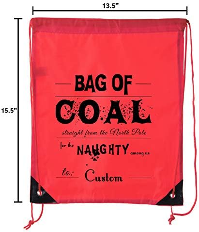 שקית מתנה פחם מהסנטה של ​​הקוטב הצפוני, שם בהתאמה אישית של שקיות סינץ 'מתנה לילדים!