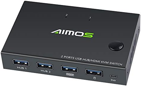 AIMOS HDMI KVM 2 תיבת יציאה 1 4K HDMI KVM מתג USBHUB HDMI KVM מתג USB HDMI מתגי 4 USB 2.0 Hub