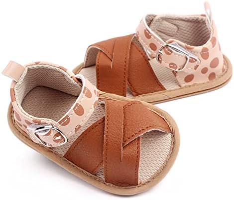 תינוקות בנות בוהן פתוח דוט מודפס נעליים ראשון הליכונים נעלי קיץ פעוט שטוח סנדלי פעוט ילד שינה