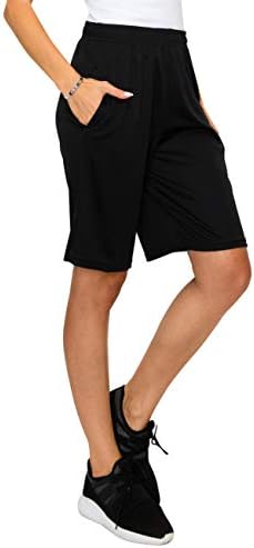 אטלוט - מכנסיים קצרים רופפים באורך הברך לנשים עם כיסי צד ושרוך-נהדר לאימון, חדר כושר , ספורט, ריצה