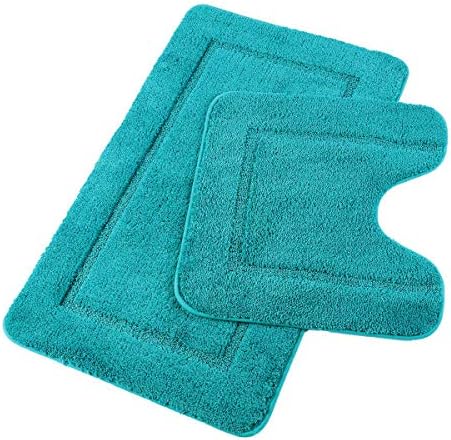שטיח אמבטיה של פאוור שטיח 2 חתיכות, מחצלות אמבטיה ללא החלקה לחדר אמבטיה, שטיחי אמבטיה מיקרופייבר סופגים, מחצלת