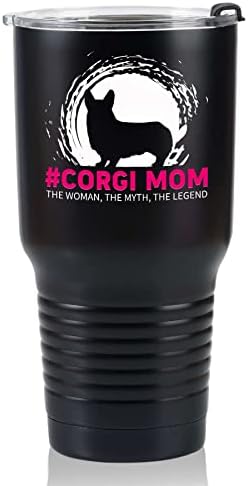 OneBttl Corgi מתנות לנשים, נקבה, היא ואוהבי הקורגי - אמא קורגי - 30oz/880ml כוס מבודד מפלדת אל חלד -