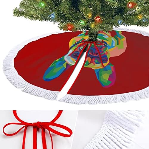 חצאית עץ חג המולד של בולדוג הצרפתי הצרפתי קישוטים ציצים קישוטים לקישוטים למסיבת חג 30/36/48 אינץ '