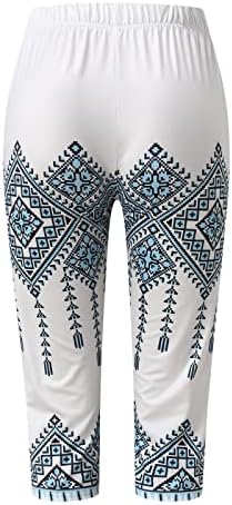 מכנסי יוגה iqka capri לנשים בהדפס פרחוני מכנסיים קצוצים קיץ אימון מזדמן ספורט ספורט רכיבה על רכיבה על רכיבה