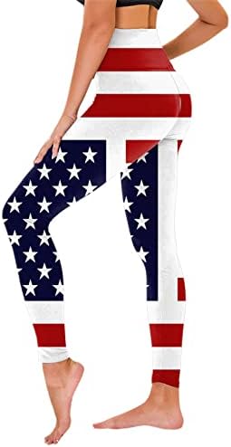 חותלות דגל אמריקאיות בקרת בטן נשים פטריוטית דגל אמריקאי מכנסי מכנסי