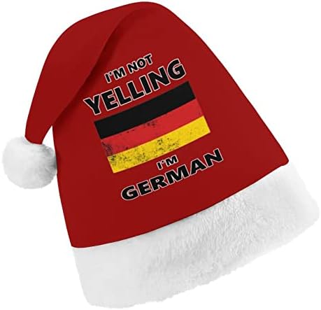 אני לא צועק אני גרמנית חג המולד כובע רך קטיפה סנטה כובע מצחיק כפה עבור חג המולד לשנה חדשה חגיגי מפלגה