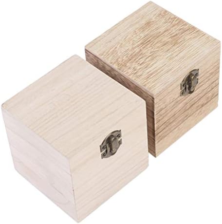 קופסת סטאש עץ Kekafu עם מכסה, לקשט קופסאות אחסון מרובעות קופסאות עץ בעבודת יד לתחביבים אחסון
