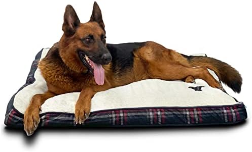 מחצלת מיטת מחמד כפולה של Wolipet עם כיסוי רחיץ נשלף נשלף כרית כרית מיטת כרית מיטות לכלבים גדולים עד 80