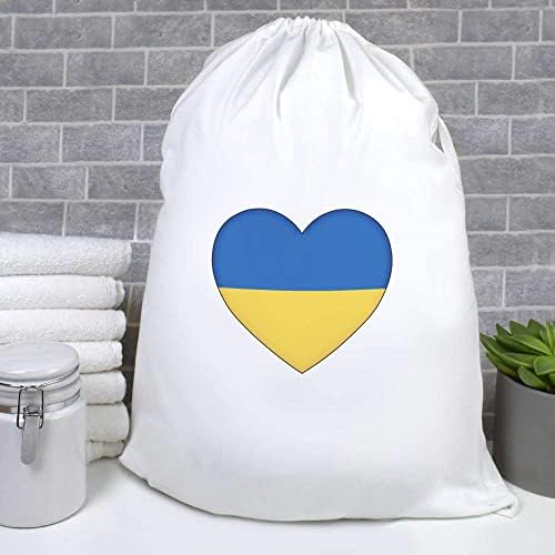 אזידה 'אוקראינה דגל אהבת לב' כביסה / כביסה / אחסון תיק