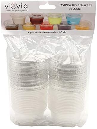 כוסות טעימות ויוביה 3 עוז עם מכסה-כוסות מנות פלסטיק חד פעמיות עם מכסים מושלמים לכל אירוע! - זמין בסטים