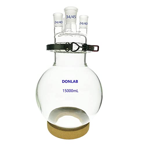 דונלאב ריאה-0004 500 מ ל 4 צוואר כדורית עגולה תחתית התגובה בקבוק קומקום כיסוי פתוח עם מהדק &