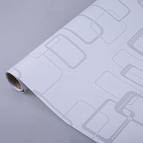 ריהוט דבק גיאומטרי אפור אפור ברהיטים דבק עצמי הגן על נייר מגירת מדף לבן אניה 17.7 אינץ 'על 9.8 רגל