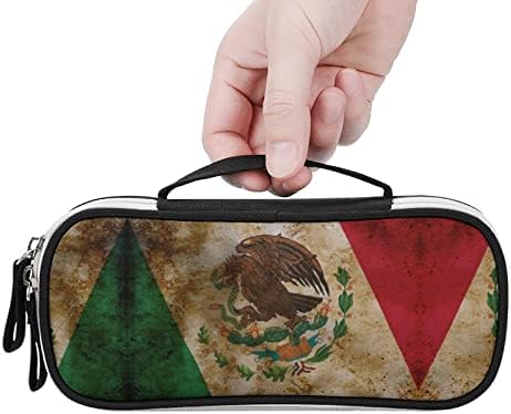 דגל Grunge של מקסיקו קיבולת גבוהה עיפרון עפר נייד נשיאה נשיאה איפור שקית עט עט עם סגירת רוכסן