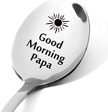 בוקר טוב כף פאפא - מתנת פאפא - כפית תה קפה חרוט מתנה מוטיבציונית - מתנת פאפא לגברים סבא מתנות רעיון