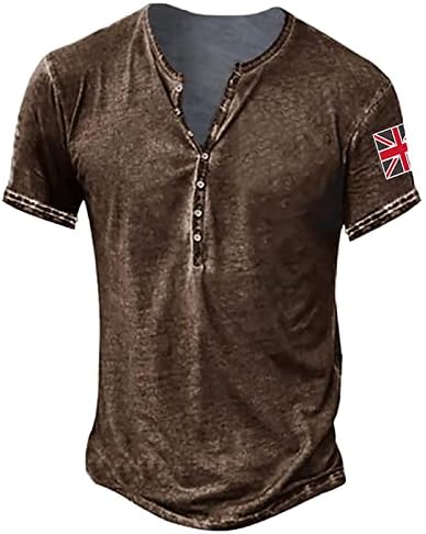 חולצת שרוול קצרה גברים רטרו קולג 'חולצת קיץ בתוספת גודל צוואר מפוצל כפתור נוחות למטה חולצות דגל אמריקאי מגניב