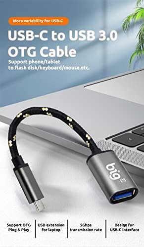 BIG-E USB C ל- USB 3.0 מתאם OTG נקבה התואם ל- BMW 2020 X1 שלך עבור USB מלא בתור Thunderbolt 3 קלוע 3 על מחבר
