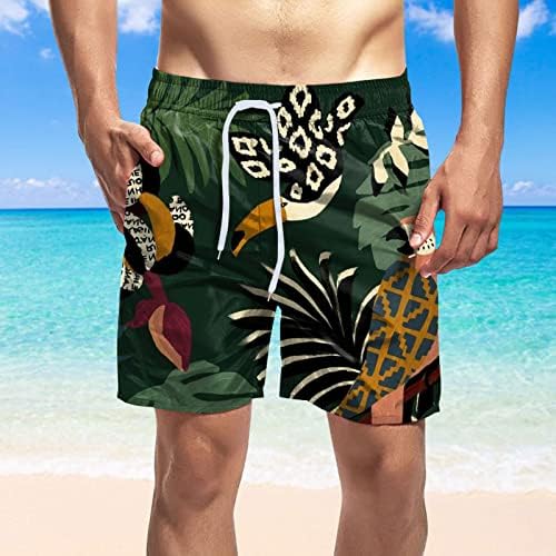 גודל 33 גברים של קיץ מודפס חוף קצר מזדמן רופף אופנה מכנסיים קצרים רופף לקשור גבוה גברים