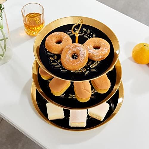 עוגת עומד סט של 3, זהב עף דבורה עוגת הכן תצוגת שולחן קינוח דוכן הקאפקייקס לחתונה תינוק מקלחת חגיגה