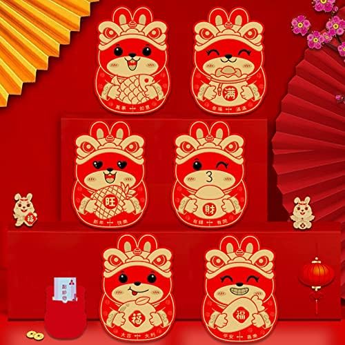 12 יחידות סיני חדש שנה אדום מעטפות 2023 סיני אדום מעטפות, סיני אדום מנות אדום כיס הונג באו, שנה של