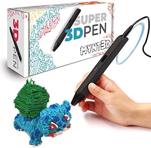 Mynt3d Super 3D PEN, 1.75 ממ ABS ו- PLA תואם תלת מימד עט ועט עט תלת מימד, ערכת Designpad + FreePad, Black