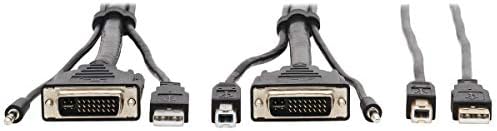 Tripp Lite DVI KVM כבלים ערכת DVI USB 3.5 ממ שמע 3XM/3XM+USB M/Black 10ft
