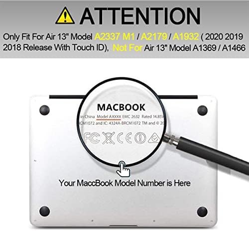 Tedawen עבור MacBook Air בגודל 13 אינץ '2022-2020 מארז מגן, MacBook AIR 13-אינץ' A2337 M1 A2179 A1932 עם