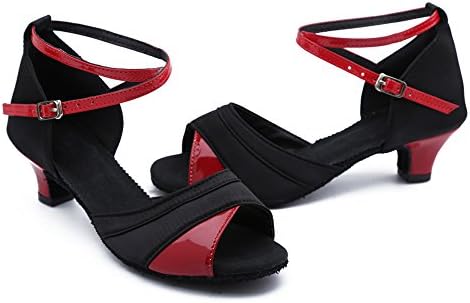 נעלי ריקוד לטינית של הרויל נעלי סאטן לטינית סאטן סלסה טנגו נעלי ביצועים נעלי עקב נמוך-דוגמנית-XGG